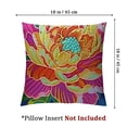 thumbnail image 4 of BANET Colorful Flower Lumbar Throw Pillows Hot Pink Lumbar Throw Pillow Cushion Style Pillow Cover Case for Living Room Set of 2 18x18in, 4 of 7