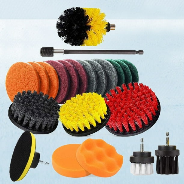 Kit de cepillos de taladro eléctrico Cepillos para pulir azulejos de uso múltiple Juego de accesorios limpios