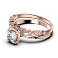 thumbnail image 4 of Twisted Infinity Band Dazzling Boho & hippie 1.75 Carat Round Diamond Moissanite Engagement Ring, Classic Wedding Ring in 925 Sterling Silver With 18k Rose Gold Plating, Bridal Rings, 4 of 4