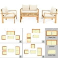 thumbnail image 6 of Costway 4PCS Patio Furniture Set Acacia Wood Thick Cushion Loveseat Sofa Off White, 6 of 9