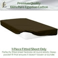 thumbnail image 2 of Full-XL Size Fitted Sheet Only - 400-Thread Count 100% Pure Egyptian Cotton, 10 inches Deep Pockets Fitted Sheet, Soft, Smooth, Cooling, Sateen Weave - Chocolate Color, 2 of 7