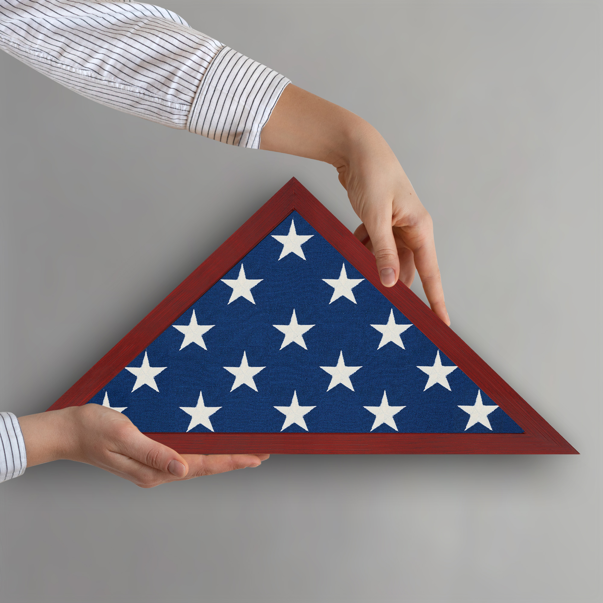 Americanflat 3x5 Picture Frame Small Folded Flag Display Case Fits Ceremonial Flags Not Burial - Mahogany