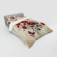 thumbnail image 2 of Ambesonne Rustic Bedding Set 4 Pcs, Warm Tone Botanical Design, Calking, Red Blue Grey and Eggshell, 2 of 2