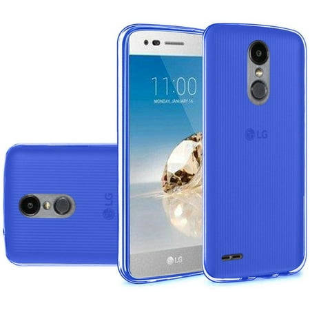 Lg Env2 Skins Covers - Insten TPU Rubber Candy Skin Transparent Case Cover For LG Aristo 2/Fortune/Tribute Dynasty - Dark Blue