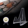 thumbnail image 4 of 10 Packs Acrylic Thickened Non-yellowing Easel Stands Clear Mini Coin Display Easel Holder for Displaying Coins Pocket Watches Capsules Challenge Medals Casino Chips, 4 of 8