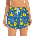 thumbnail image 2 of Balery Rubber Duck Pantalones cortos deportivos para mujer con forro y dos bolsillos, elásticos, para entrenamiento, gimnasio, yoga-Large, 2 of 7