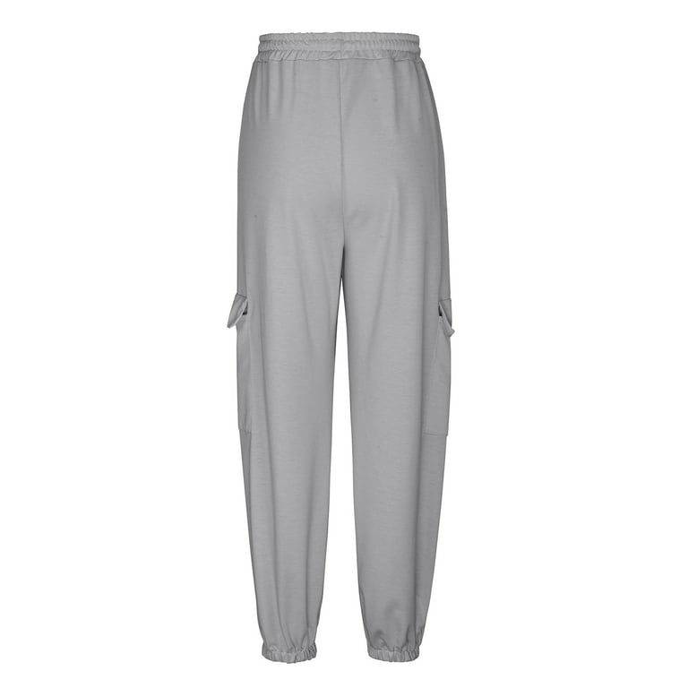 Wyongtao Black and Friday Deals Baggy Sweatpants for Women with Pockets  Lounge Pants Running Joggers Fall Clothes Outfits 2024,Gray S 