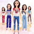 thumbnail image 1 of Gwong Juguete 1 juego de traje de muñeca Resistente al desgaste Superficie lisa Hermosa Colores Muñeca Tops Tops Set para niña Gwong 30011091, 1 of 6
