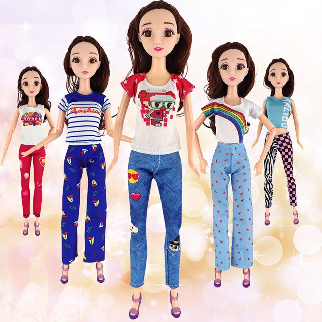 Gwong Juguete 1 juego de traje de muñeca Resistente al desgaste Superficie lisa Hermosa Colores Muñeca Tops Tops Set para niña Gwong 30011091