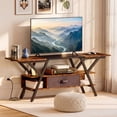 thumbnail image 4 of ELLEGNT TV Stand for 65" TVs - 3‑Tier with Power Outlets, LED Lights, and Remote Storage Shelves, Brown, 4 of 10