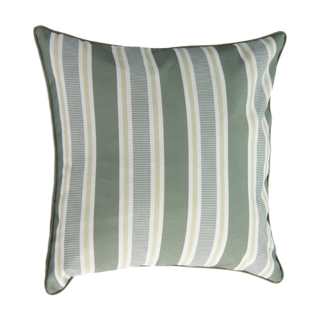 Coussin Imperméable d'Extérieur à Rayures Vert - Ensemble de 2