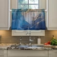 thumbnail image 5 of Marble Texture Kitchen Curtains 2 Panels UV Protected Tier Curtains, Half Window Curtains Kitchen Tiers for Guest Room Bathroom Sink Laundry Room Basement,24"x27", 5 of 7