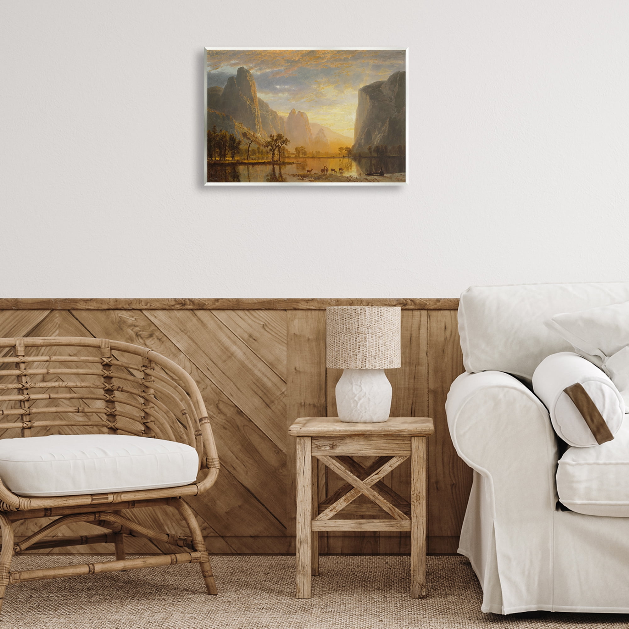 Stupell Industries Classic Bierstadt Yosemite Landscape Landscape & Nature Painting Unframed Art Print Wall Art, 19 x 13