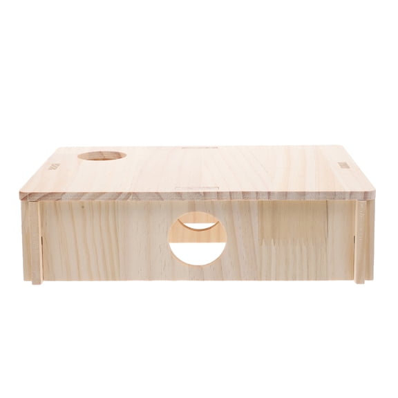 SEWCHICS Multi Chamber Hamster Hideout Wooden Light Yellow 1Pack 33x23cm