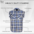 thumbnail image 4 of BIKER WEAR USA Plaid Flannel Casual Shirt– 100% Cotton Sleeveless Shirts for Men, 4 of 7