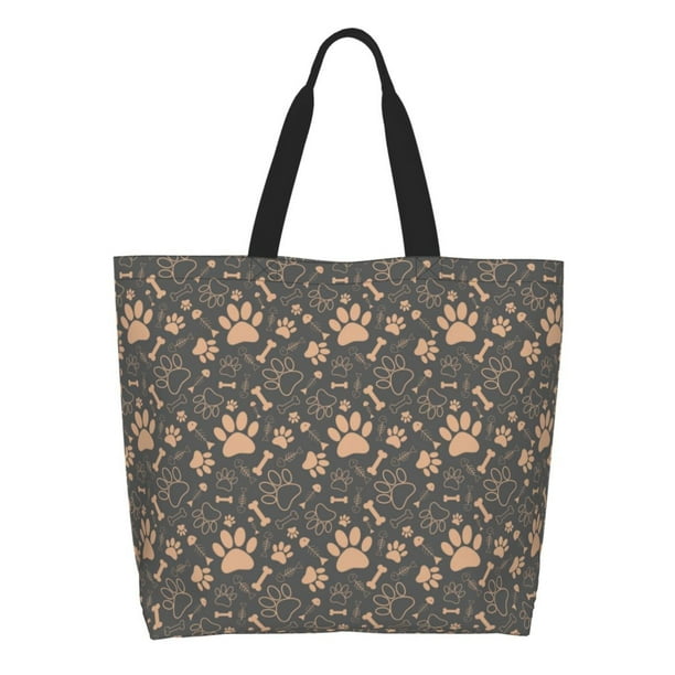 Fotbe Animal Paw Bolsa Tote Estética de Lona con Estampado para Mujer - Bolsa Reutilizable de Hombro Casual para Vacaciones, Compras, Trabajo y Gimnasio