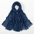 thumbnail image 5 of Bibifish Women'S Scarf Solid Color Fringe Trim Lightweight Long Scarf All-Season Comfort Trendy Daily Outfits Soft Comfy Ladies Wrap Scarf, 5 of 5