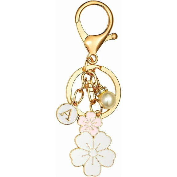 WE Gold Keychain Initial, Letter Keys, Charm Gifts,for Women with Key Ring, Purse Charms for Handbags