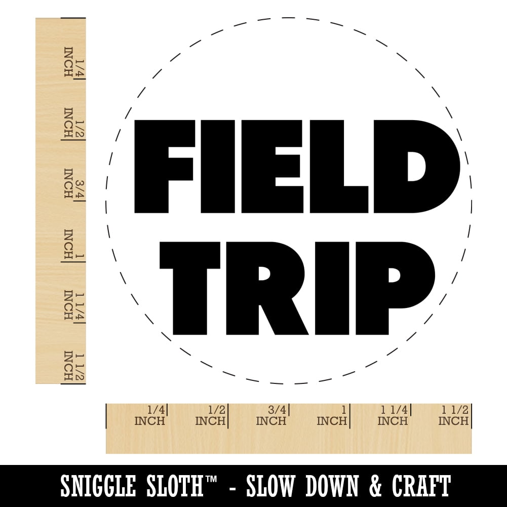 Field Trip Bold Text Teacher School Self-Inking Rubber Stamp Ink Stamper - Blue Ink - Large 1-1/2 Inch