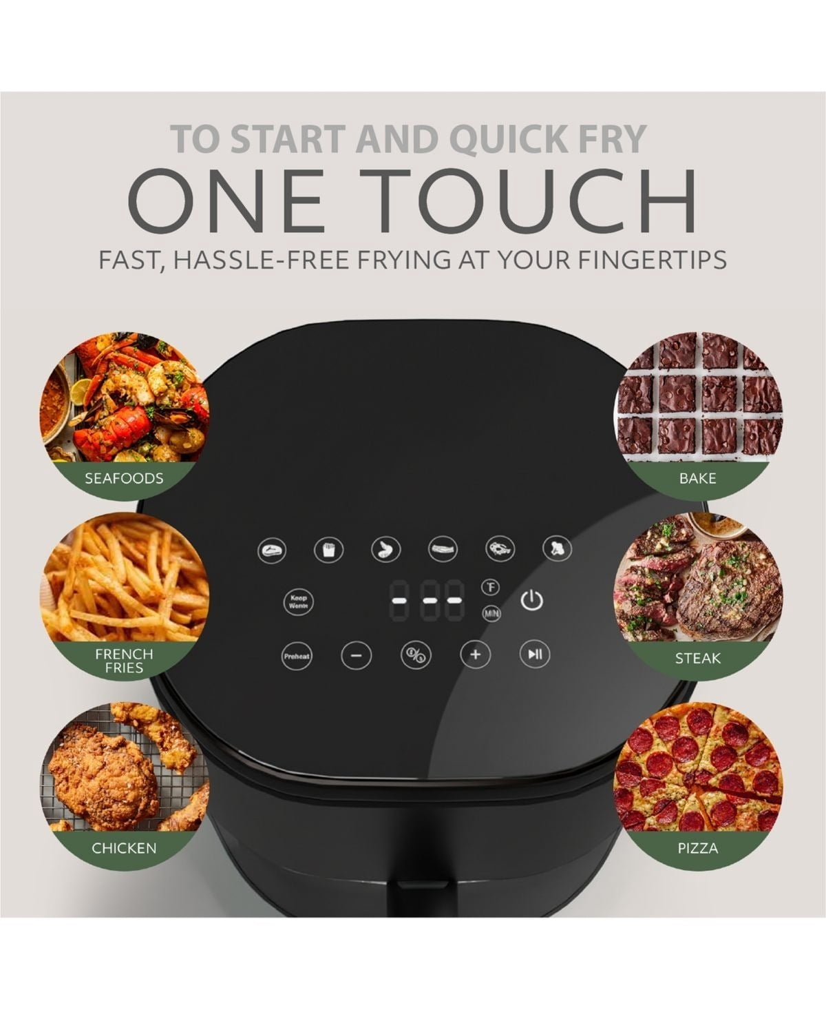 5 Qt. Glass Air Fryer with Digital Touch Screen
