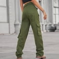 thumbnail image 4 of YYDGH Womens Cargo Pants with Belt Lightweight Quick Dry Outdoor Athletic Travel Hiking Pants Casual Loose Pockets Trousers Army Green Army Green, 4 of 7