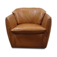 thumbnail image 4 of Bowery Hill Upholstered Transitional Leather Swivel Chair in Saddle Brown, 4 of 6
