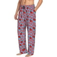 thumbnail image 2 of Uemuo Strawberries Pattern Men's Wide Leg Palazzo Lounge Pants with Pockets Light Weight Loose Comfy Casual Pajama Pants-, 2 of 9