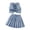 Blue, variant on Tiijoy Girls Stylish Outfits Denim Flower Sleeveless Top Pleated Skirt Set, Sizes 2-3