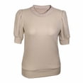 thumbnail image 1 of Sueter Simply Basic para Mujer, con Cuello Redondo Manga al Codo Hazelnut Talla CH, 1 of 2