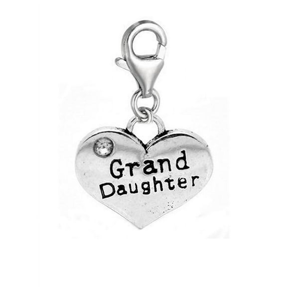 Family Hearts Clip on Charm Bead for Snake Chain Bracelet (Granddaughter)