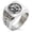 Silver, variant on Stainless Steel Koi Fish Yin Yang Geometric Pattern Biker Style Polished Ring
