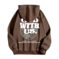 thumbnail image 5 of MHFRRA Sudadera con Capucha Estampada para Uso Diario Sudadera Informal para Mayor Comodidad y Estilo En Actividades Deportivas y de Ocio Marrón, 5 of 5