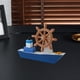 thumbnail image 4 of Modelo de velero de madera, timón náutico, centro de mesa, decoración del hogar con dirección Azul profundo, 4 of 7