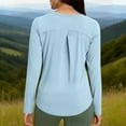 thumbnail image 5 of BXINGOHAI Workout Tops for Women Long Sleeve UPF 50+ UV Protection Sun Shirt Lightweight Quick Dry Hiking Shirts Blue M, 5 of 6