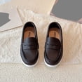 thumbnail image 3 of Owordtank Kids Comfortable & Lightweight Loafers Classic Leather Moccasins Thick-Sole Casual Business Work Flats, 3 of 8