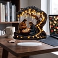 thumbnail image 5 of 2D Acrylic Nativity Scene Holy Family Figurine with Illuminated Tree and Warm Light Effect for Christmas indoor Tabletop Display 8 inch, 5 of 6