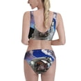 thumbnail image 3 of Daiia Astronaut in Outer Space printed 2 piece Swimsuit Bikinis for Women High Waisted Racerback Bathing Suits Summer Tummy Control Scoop Neck Swimwear-X-Large, 3 of 8