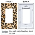 thumbnail image 3 of Yayeee Rocker Switch Wall Plate 2-Gang 4.7"x4.6" Home Decorative Outlet Cover, Brown Floral Leopard Pattern, 3 of 6