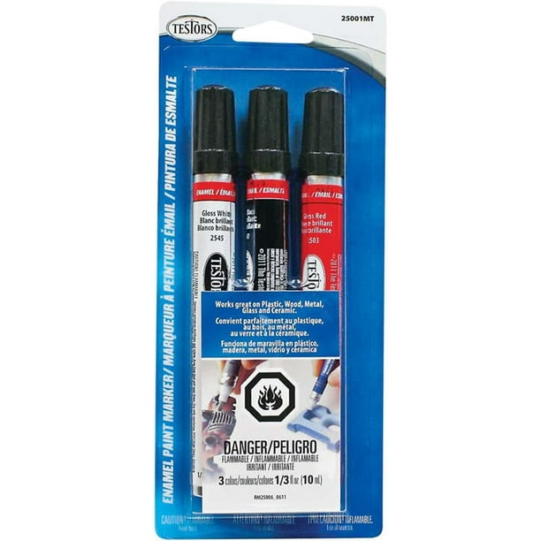 Testor Corp. TESTORS 25001MT Paint Marker Set Black/Red/White