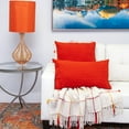 thumbnail image 3 of Parkland Collection Transitional Solid Orange Square 20" x 20" Pillow, 3 of 7