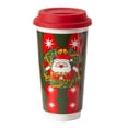 thumbnail image 1 of Advancent Taza de café navideña reutilizable de plástico con diseño de árbol de Navidad, copo de nieve o reno. Fácil de usar. Ideal para Teteras, 1 of 6