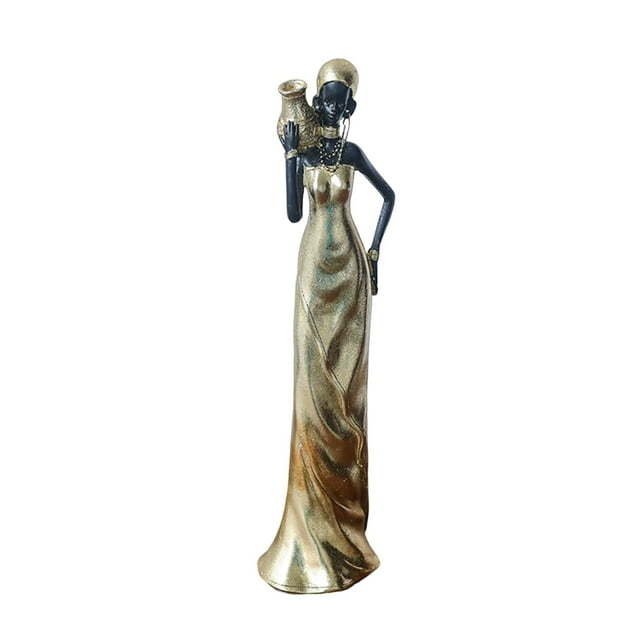 Estatua de mujer tribal africana decorativa, figura de mujer multifuncional. Estilo B