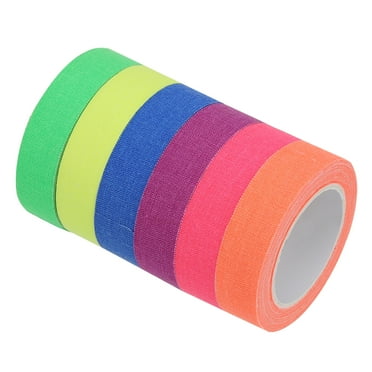 Uxcell 0.6 inch x 16.5 feet Neon Gaffer Cloth Tape, 6 Roll Fluorescent Adhesive Tape, Six Colors