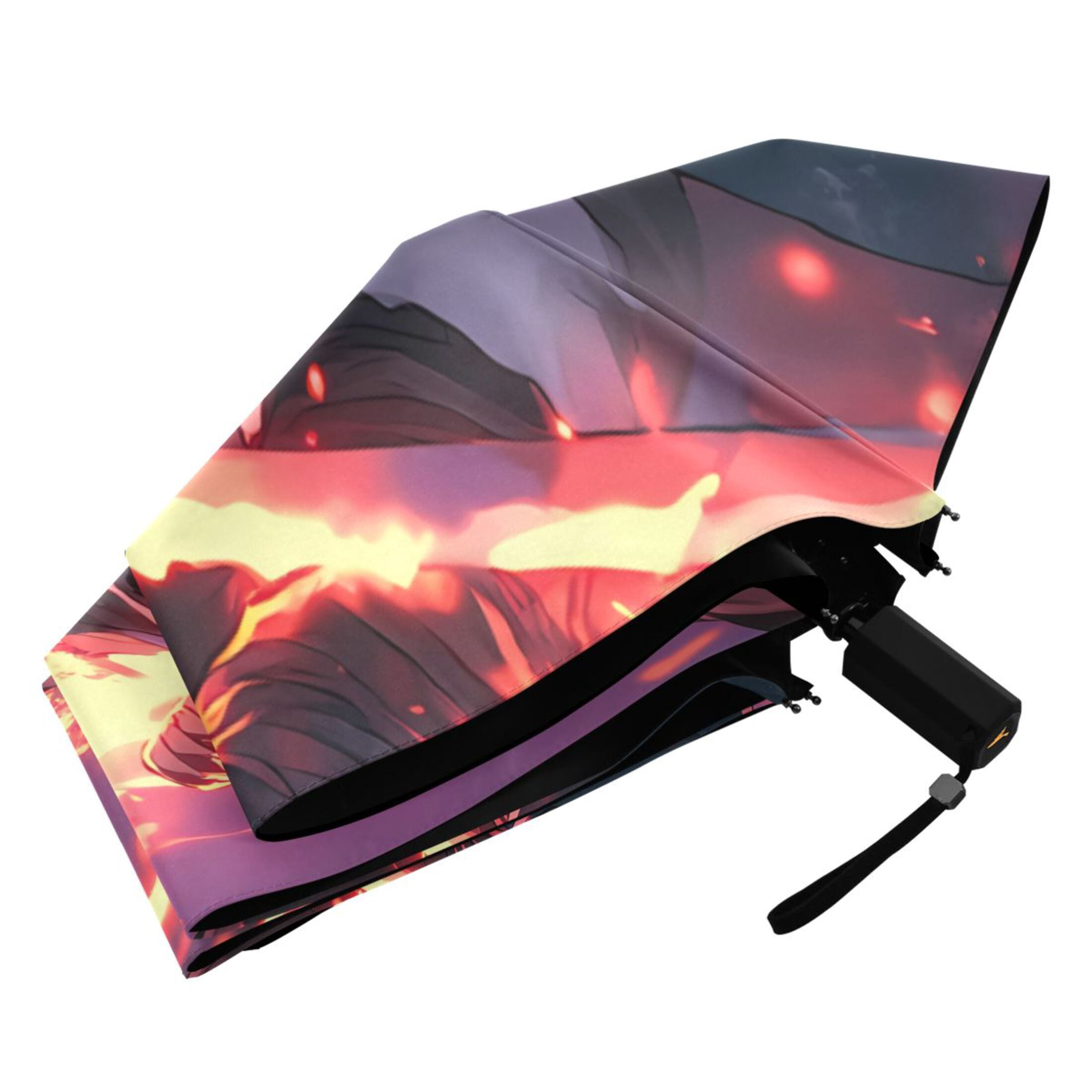 Kamado Tanjirou Waving Sword Compact Sun Umbrella Windproof Travel Umbrellas for Rain Strong Portable UV Protection