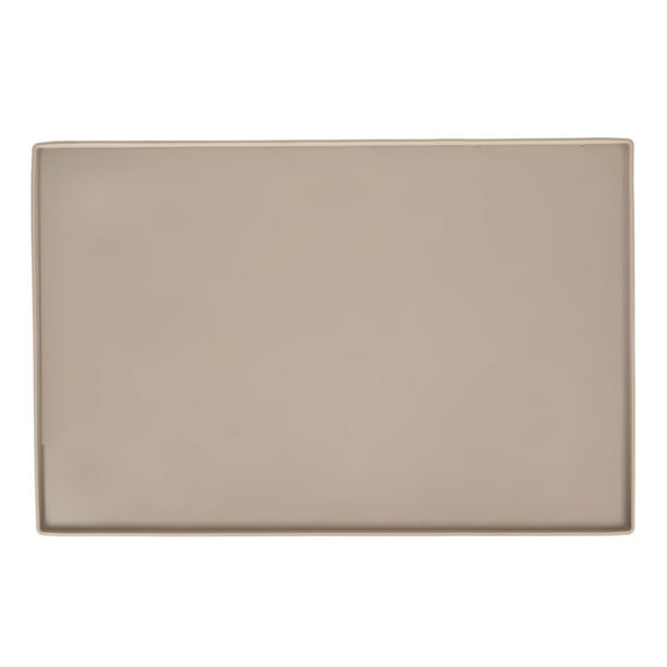 Tapete de silicona para comida y agua de mascotas, evita derrames, impermeable, para perros y gatos, color beige.