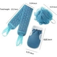 thumbnail image 2 of TRIANU Exfoliating Body Scrubber Set with Back Scrubber, Bath Glove and Shower Bath Sponge Loofahs for Women and Men, Blue, 2 of 8