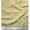 thumbnail image 1 of Soimoi Beige Poly Georgette Fabric Plant & Floral Printed Fabric 1 Yard 42 Inch Wide, 1 of 3
