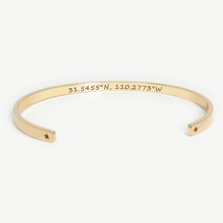 Personalized Rose Gold Stainless Steel Stretchable Cuff Bangle