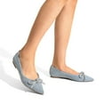 thumbnail image 2 of Dream Pairs Women’s Pointed-Toe Flats – Slip-On Rhinestone Bow Flats with Latex Insole, 2 of 7