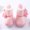 Pink, variant on Toddler Baby Solid Color Plus Velvet Cotton Shoes Newborn Double Pompom Mid-Calf Snow Boots